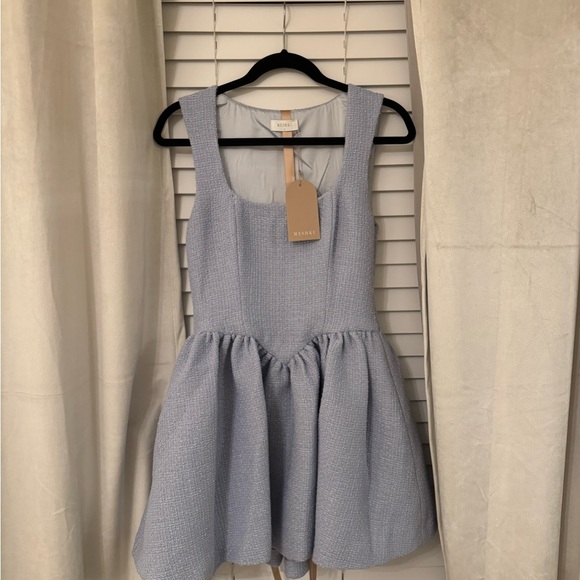 MESHKI Jennifer Boucle Mini Dress - Sky Blue - Picture 7 of 7